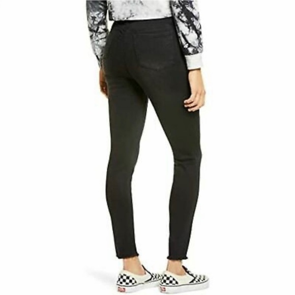 PTCL xNordstrom Denim Black Raw Hem High Rise Skinny Button Fly Jeans Size 27 - Picture 3 of 10